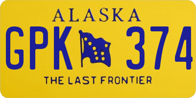 AK license plate GPK374