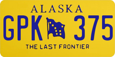AK license plate GPK375