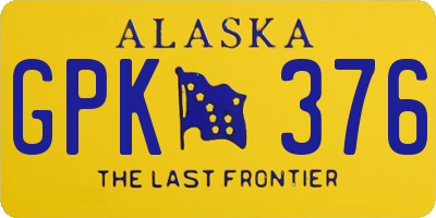 AK license plate GPK376