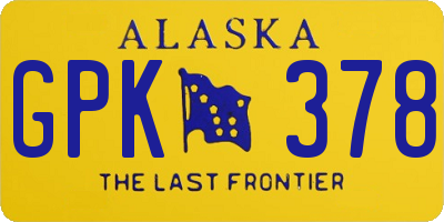 AK license plate GPK378