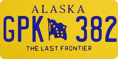 AK license plate GPK382