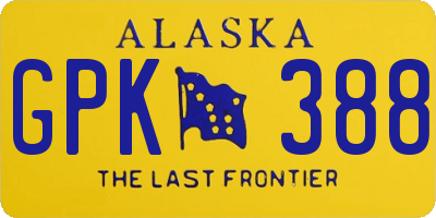 AK license plate GPK388