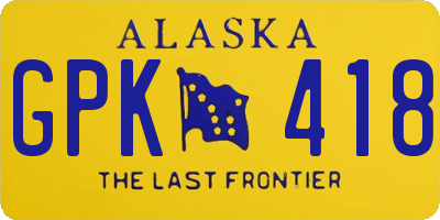 AK license plate GPK418