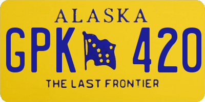 AK license plate GPK420