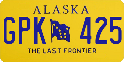 AK license plate GPK425