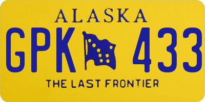 AK license plate GPK433