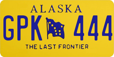 AK license plate GPK444