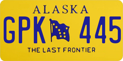 AK license plate GPK445