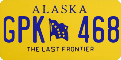 AK license plate GPK468