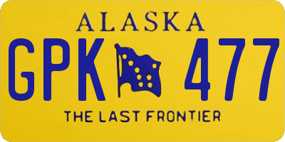 AK license plate GPK477