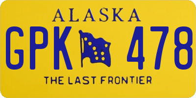 AK license plate GPK478