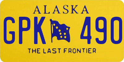 AK license plate GPK490