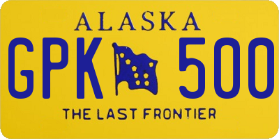 AK license plate GPK500