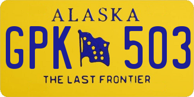 AK license plate GPK503