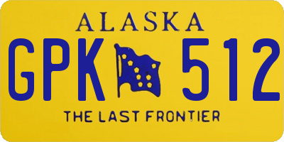 AK license plate GPK512