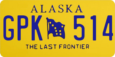 AK license plate GPK514