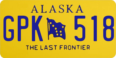 AK license plate GPK518
