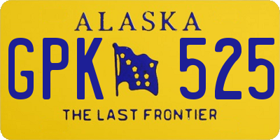 AK license plate GPK525