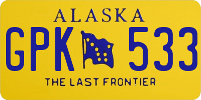 AK license plate GPK533