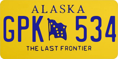 AK license plate GPK534