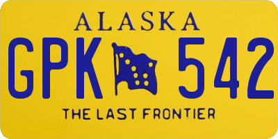 AK license plate GPK542