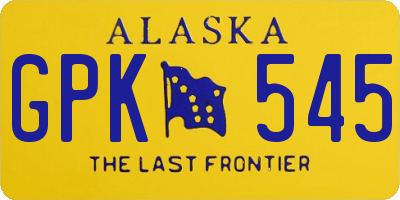 AK license plate GPK545