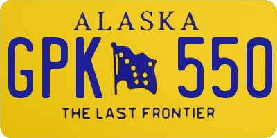 AK license plate GPK550