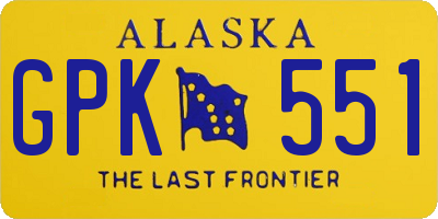 AK license plate GPK551