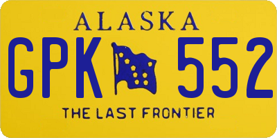 AK license plate GPK552