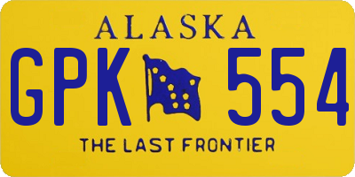 AK license plate GPK554