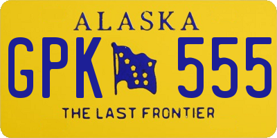 AK license plate GPK555