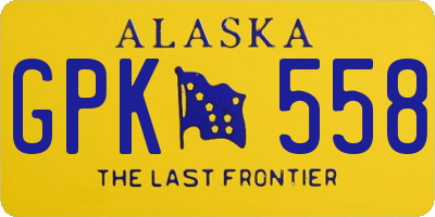 AK license plate GPK558