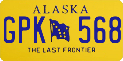 AK license plate GPK568