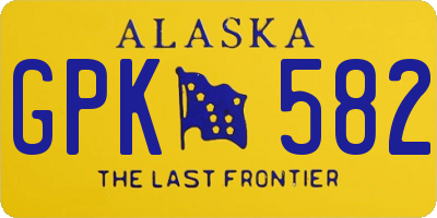 AK license plate GPK582