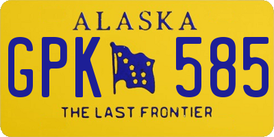 AK license plate GPK585
