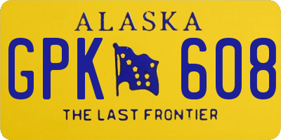 AK license plate GPK608