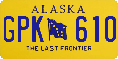 AK license plate GPK610