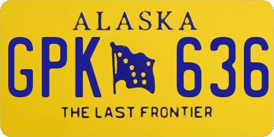 AK license plate GPK636