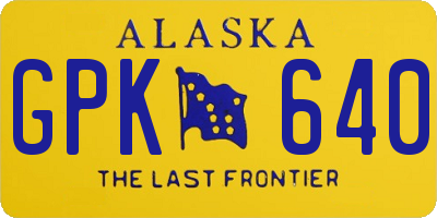 AK license plate GPK640