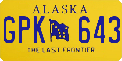 AK license plate GPK643