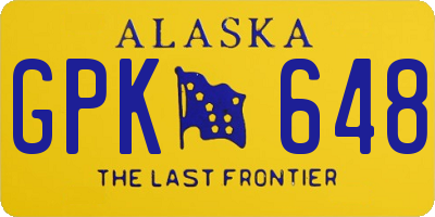 AK license plate GPK648