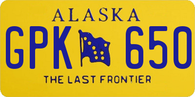 AK license plate GPK650