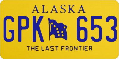 AK license plate GPK653