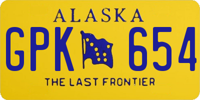 AK license plate GPK654