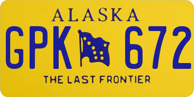 AK license plate GPK672