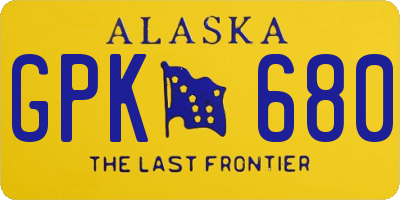 AK license plate GPK680