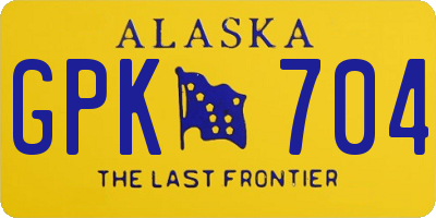 AK license plate GPK704