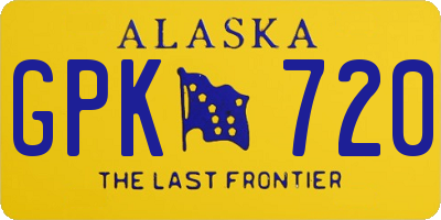 AK license plate GPK720