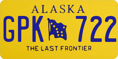 AK license plate GPK722