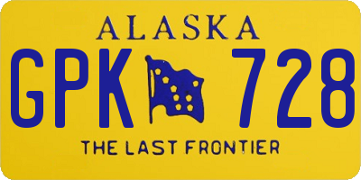 AK license plate GPK728